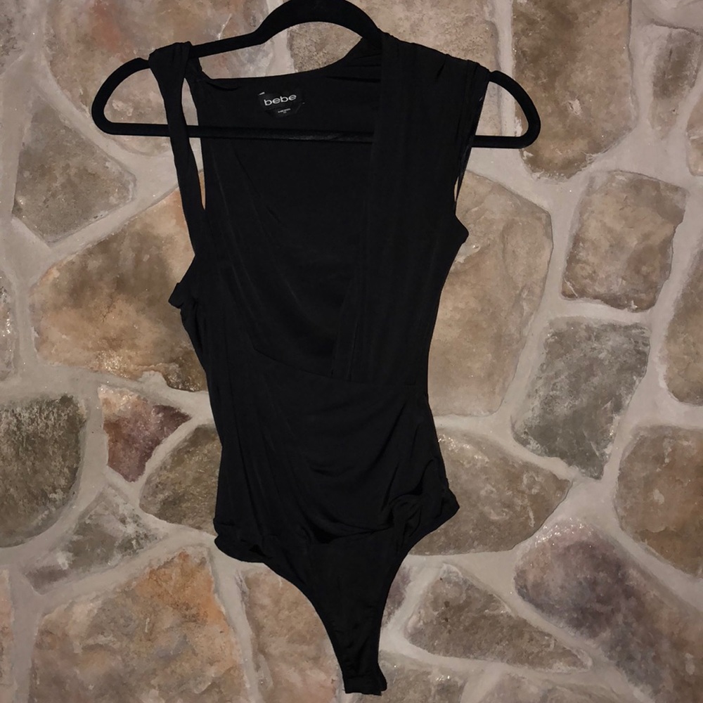 NWOT Bebe Asymmetric Bodysuit XS